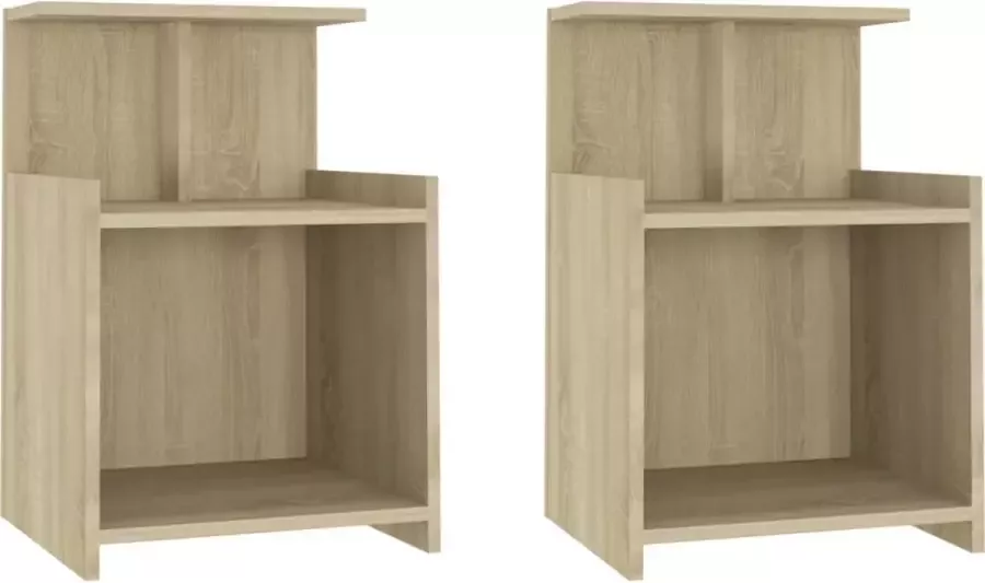 Maison Exclusive Nachtkastjes 2 st 40x35x60 cm spaanplaat sonoma eikenkleurig