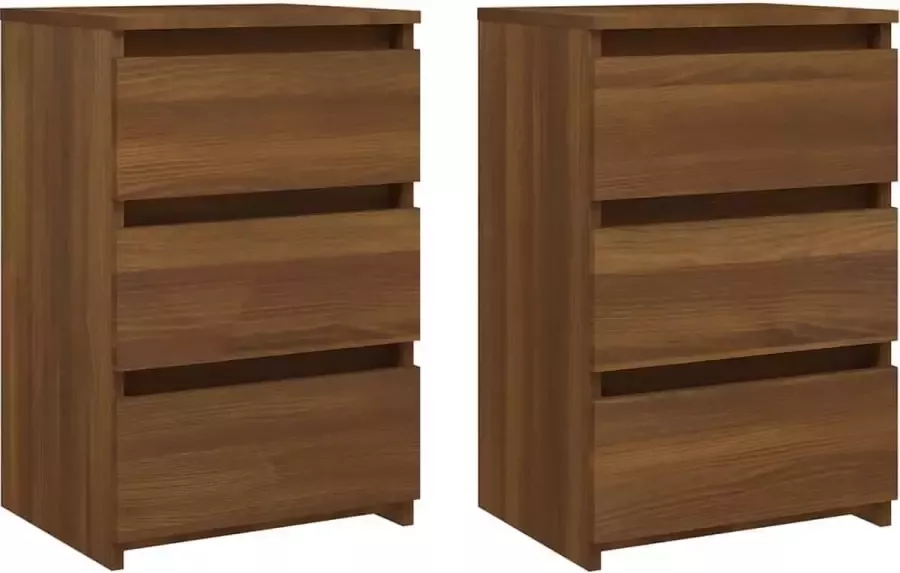 Maison Exclusive Nachtkastjes 2 st 40x35x62 5 cm bewerkt hout bruineikenkleurig