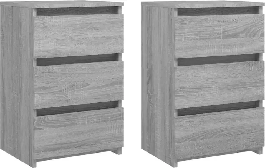 Maison Exclusive Nachtkastjes 2 st 40x35x62 5 cm bewerkt hout grijs sonoma eiken