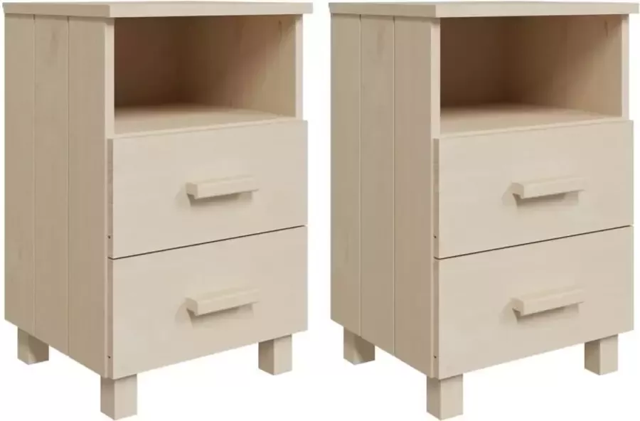 Maison Exclusive Nachtkastjes 2 st 40x35x62 cm massief grenenhout honingbruin