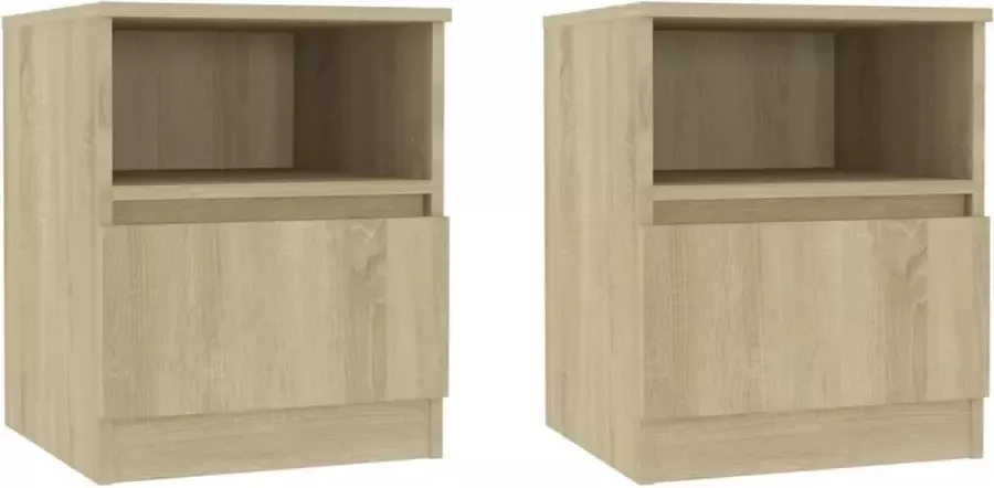 Maison Exclusive Nachtkastjes 2 st 40x40x50 cm spaanplaat sonoma eikenkleurig