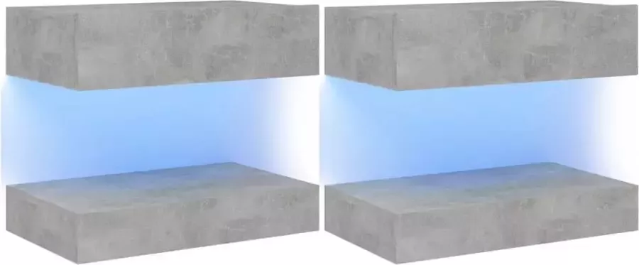 Maison Exclusive Nachtkastjes 2 st 60x35 cm spaanplaat betongrijs