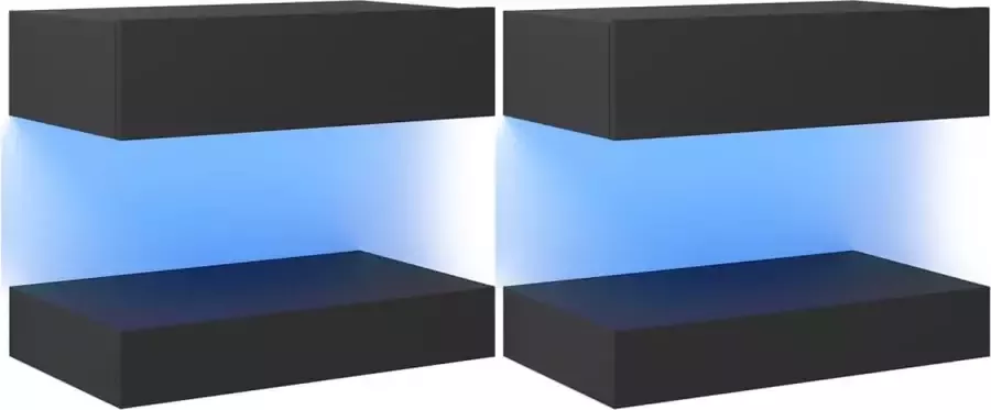 Maison Exclusive Nachtkastjes 2 st 60x35 cm spaanplaat grijs