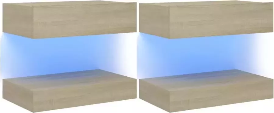 Maison Exclusive Nachtkastjes 2 st 60x35 cm spaanplaat sonoma eikenkleurig