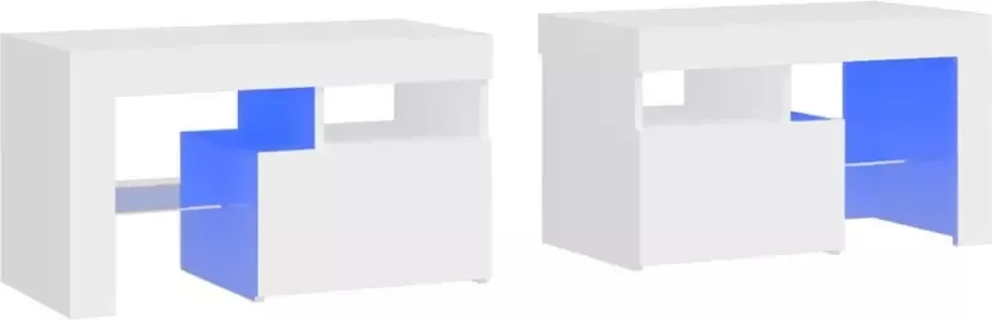 Maison Exclusive Nachtkastjes 2 st LED-verlichting 70x36 5x40 cm wit