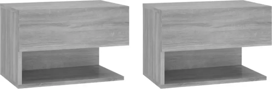 Maison Exclusive Nachtkastjes 2 st wandgemonteerd grijs sonoma eikenkleurig - Foto 2
