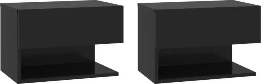 Maison Exclusive Nachtkastjes 2 st wandgemonteerd zwart
