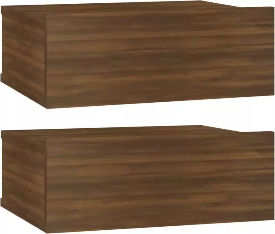 Maison Exclusive Nachtkastjes 2 st zwevend 40x30x15 cm bewerkt hout bruineiken