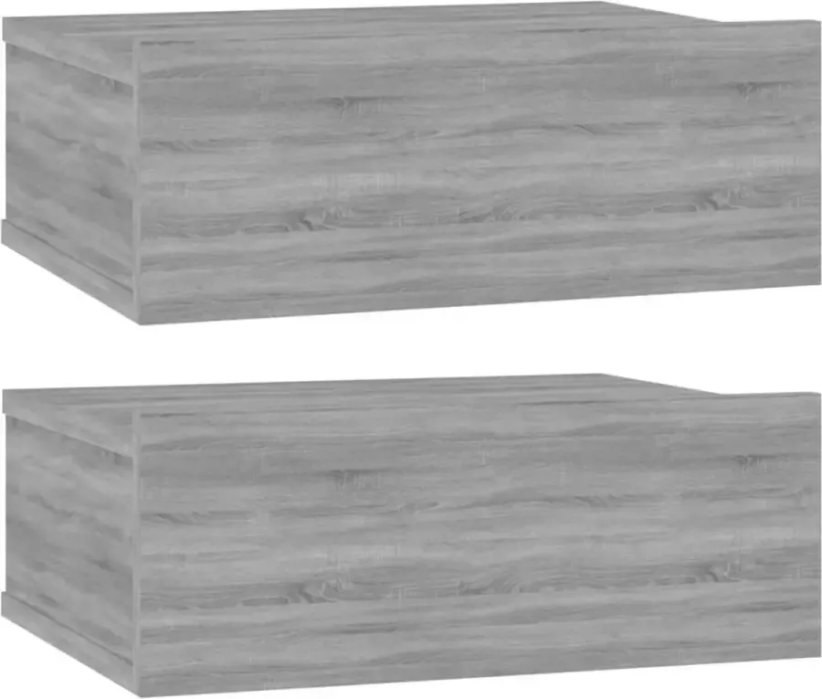 Maison Exclusive Nachtkastjes 2 st zwevend 40x30x15 cm bewerkt hout grijs sonoma