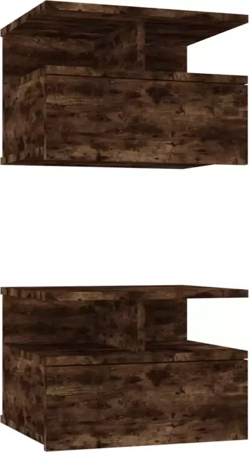 Maison Exclusive Nachtkastjes 2 st zwevend 40x31x27 cm hout gerookt eikenkleurig
