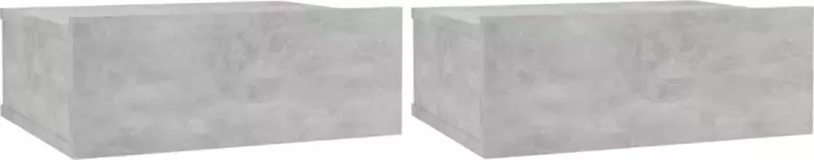 Maison Exclusive Nachtkastjes zwevend 2 st 40x30x15 cm spaanplaat betongrijs