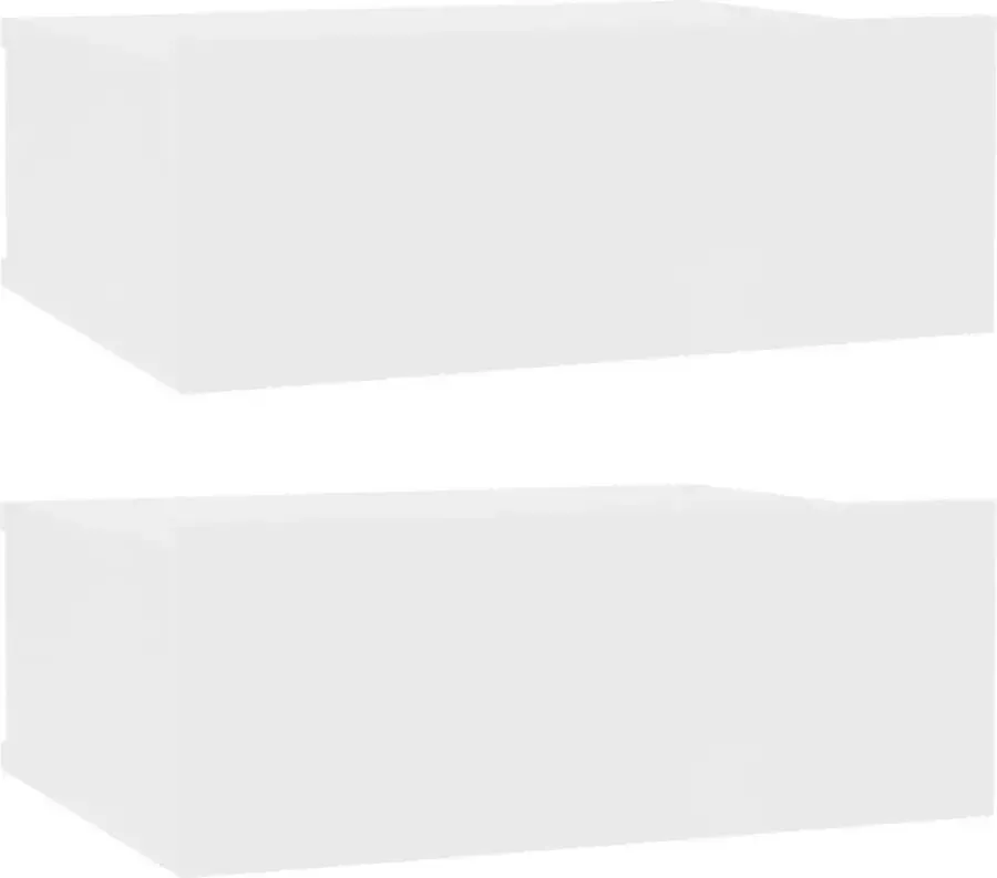 Maison Exclusive Nachtkastjes zwevend 2 st 40x30x15 cm spaanplaat wit