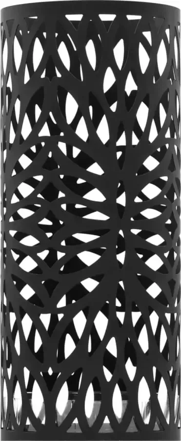 Maison Exclusive Parapluhouder bladeren staal zwart