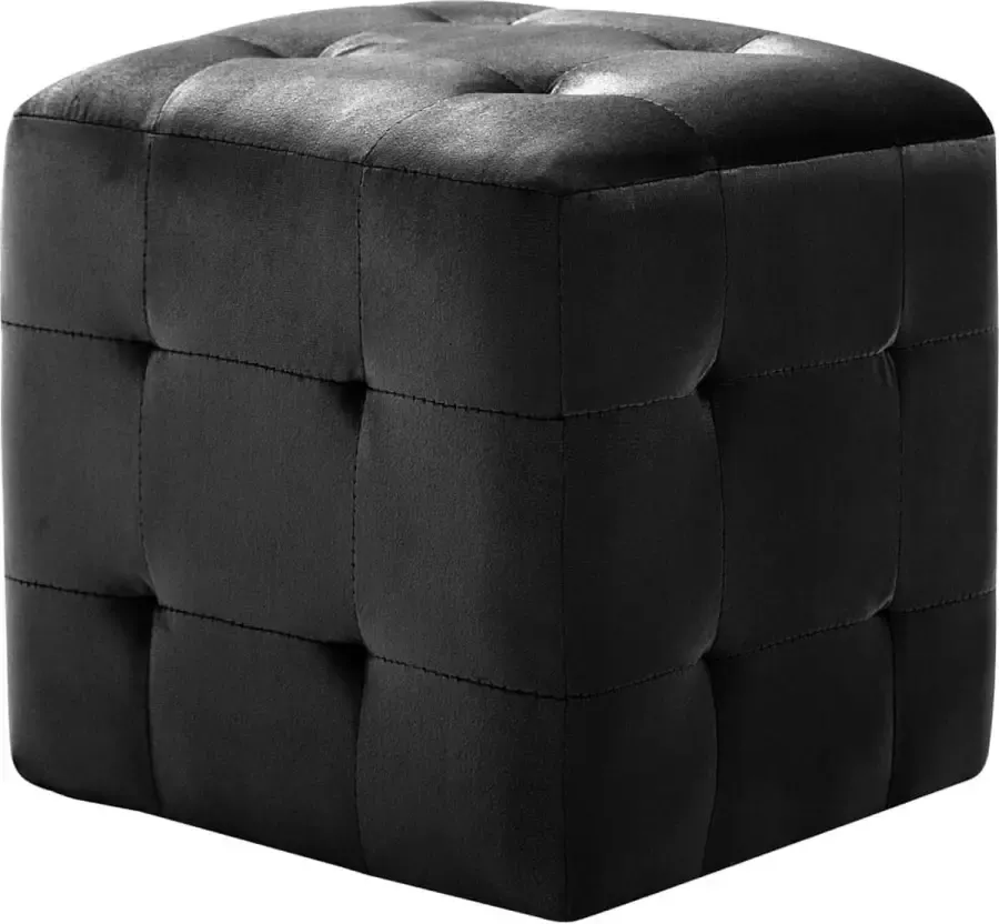 Maison Exclusive Poef 2 st 30x30x30 cm fluweel zwart