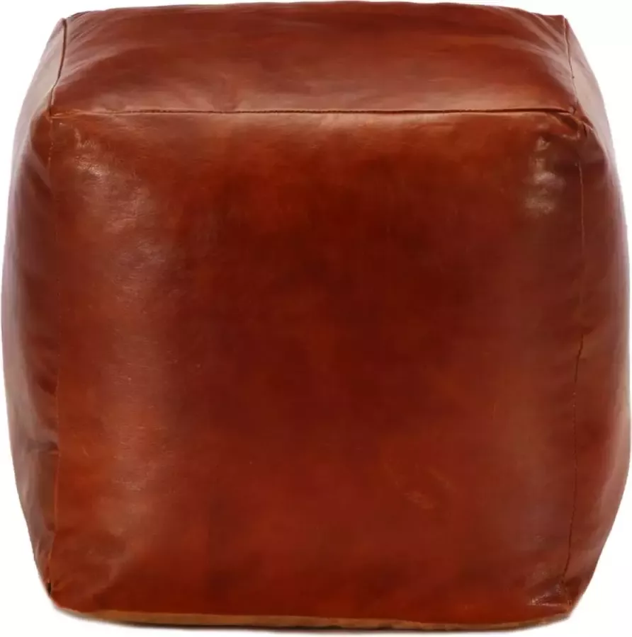 Maison Exclusive Poef 40x40x40 cm echt geitenleer tan