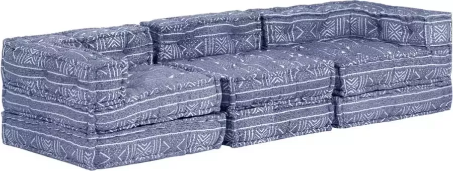 Maison Exclusive Poef driezits modulair stof indigo