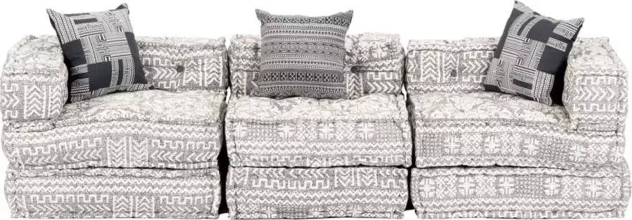 Maison Exclusive Poef driezits modulair stof lichtgrijs