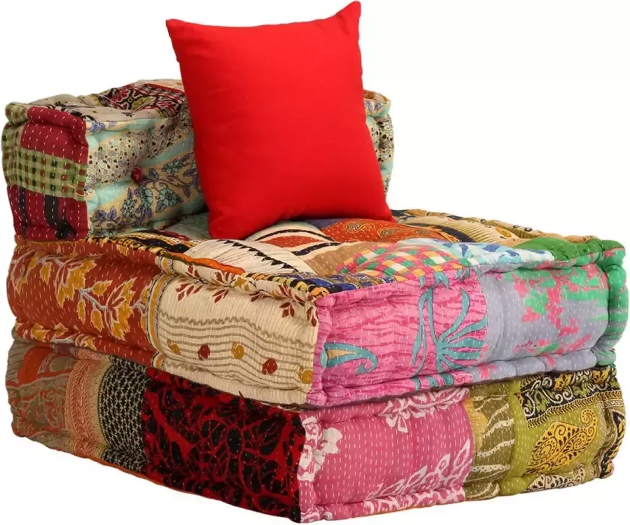 Maison Exclusive Poef driezits modulair stof patchwork