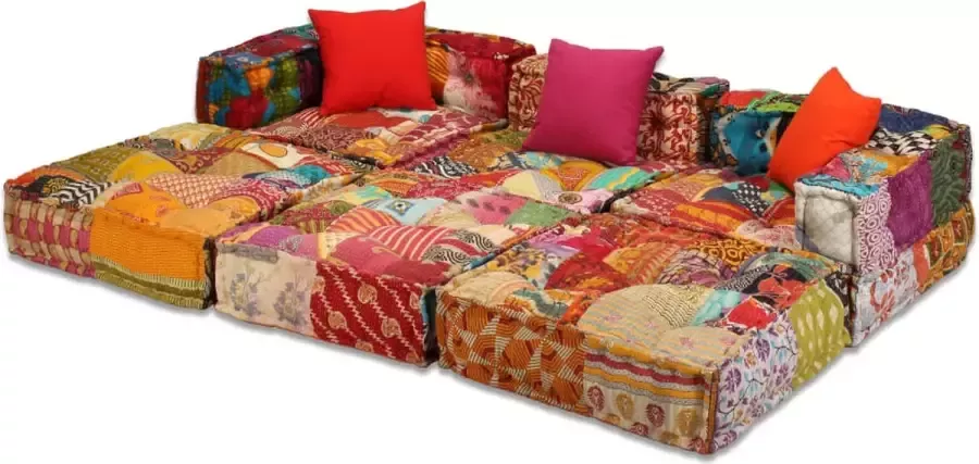 Maison Exclusive Poef driezits modulair stof patchwork