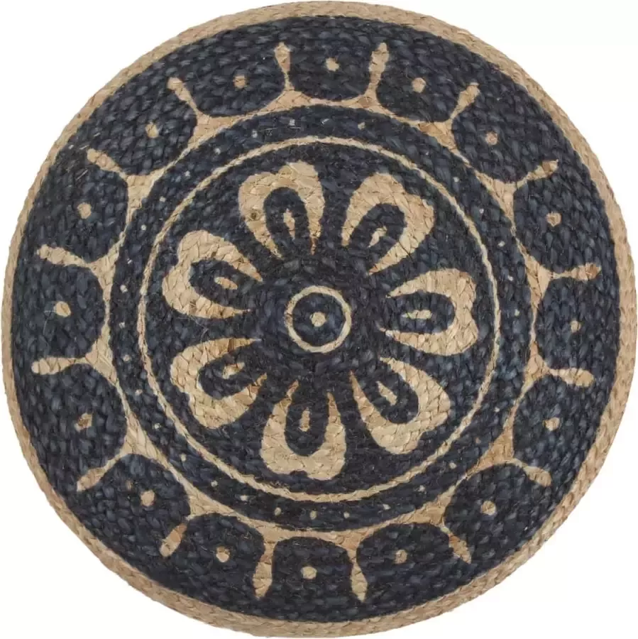 Maison Exclusive Poef handgemaakt 45x30 cm jute blauw