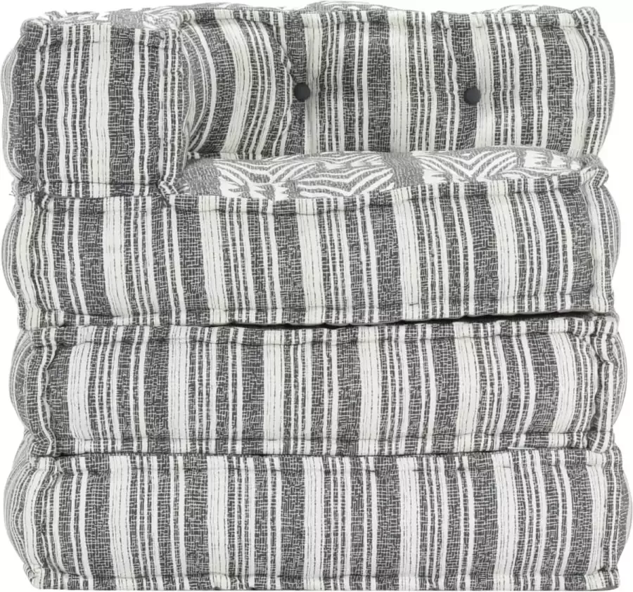 Maison Exclusive Poef modulair stof gestreept grijs - Foto 4