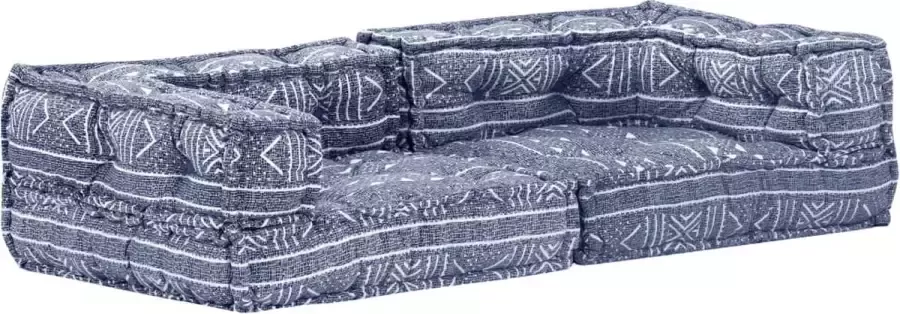 Maison Exclusive Poef tweezits modulair stof indigo