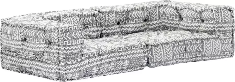 Maison Exclusive Poef tweezits modulair stof lichtgrijs