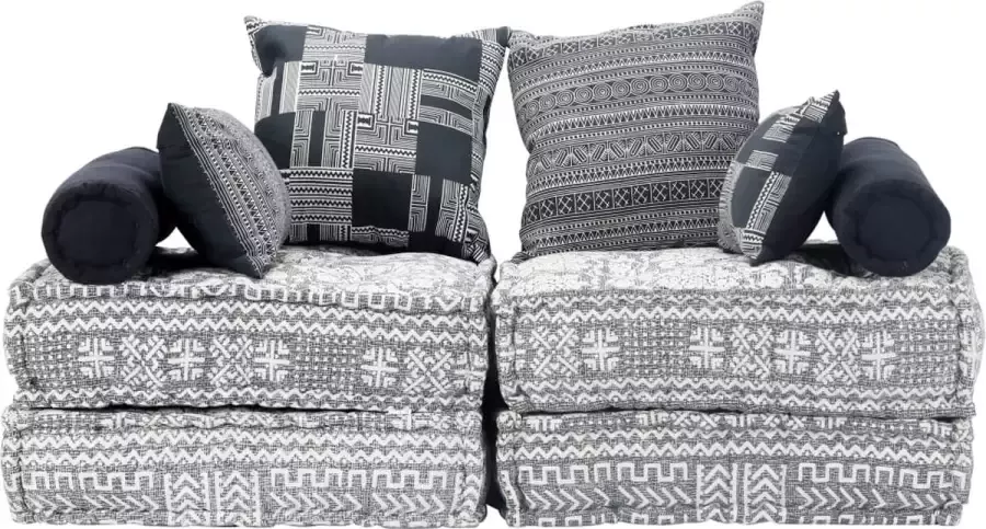 Maison Exclusive Poef tweezits modulair stof lichtgrijs