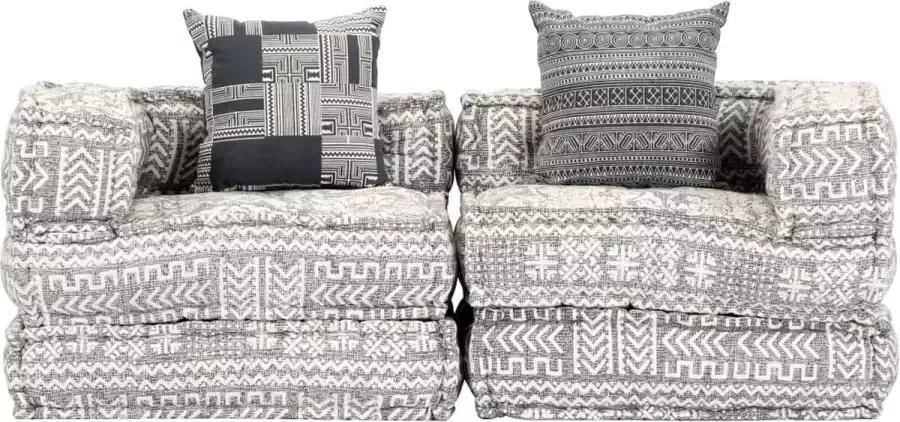 Maison Exclusive Poef tweezits modulair stof lichtgrijs