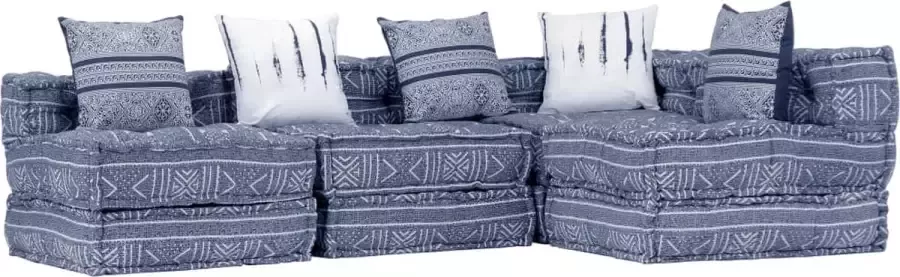 Maison Exclusive Poef vierzits modulair stof indigo