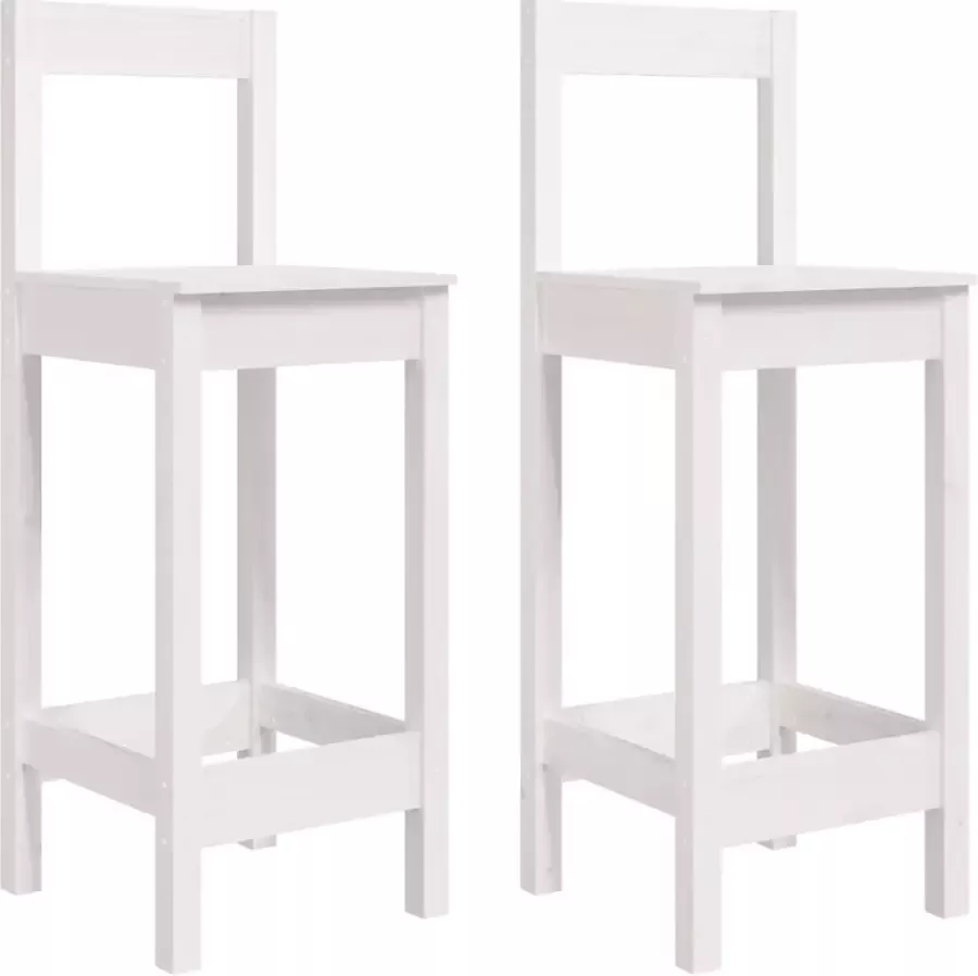 Maison Exclusive Prolenta Premium Barstoelen 2 st 40x41 5x112 cm massief grenenhout wit