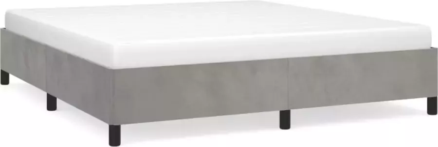 Maison Exclusive Prolenta Premium Bedframe fluweel lichtgrijs 180x200 cm