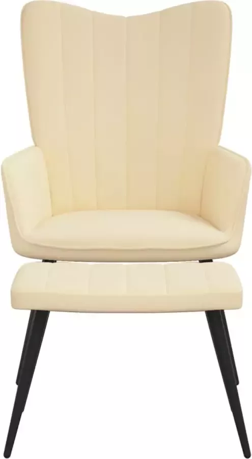 Maison Exclusive Relaxstoel met voetenbank fluweel crèmewit