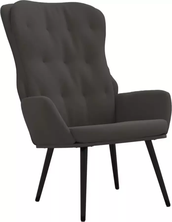 Maison Exclusive Relaxstoel met voetenbank fluweel donkergrijs