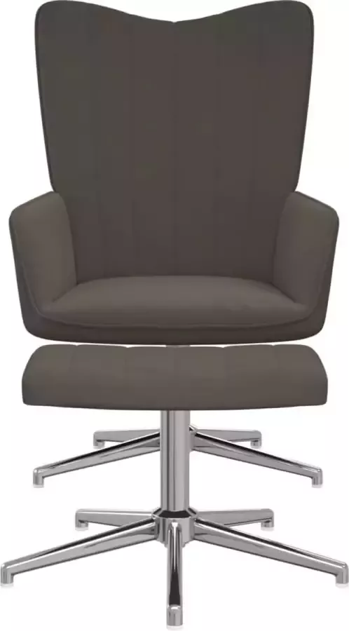 Maison Exclusive Relaxstoel met voetenbank fluweel donkergrijs