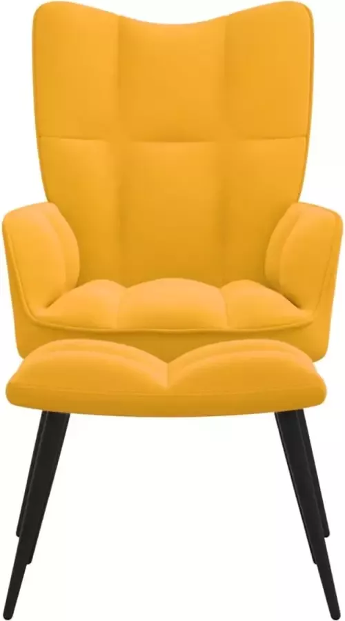 Maison Exclusive Relaxstoel met voetenbank fluweel mosterdgeel