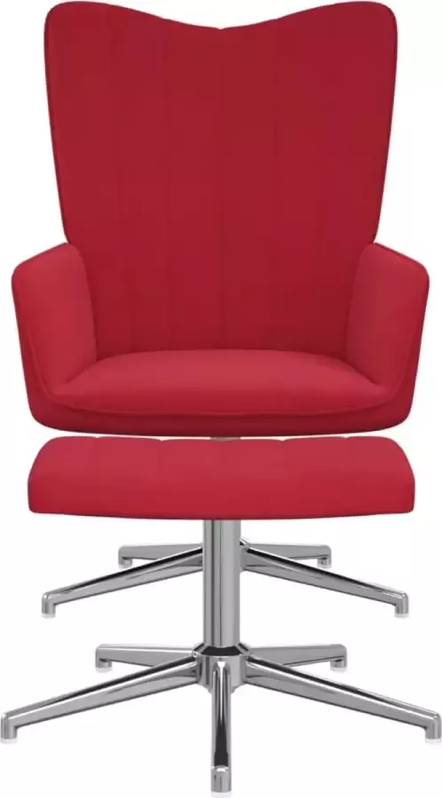 Maison Exclusive Relaxstoel met voetenbank fluweel wijnrood