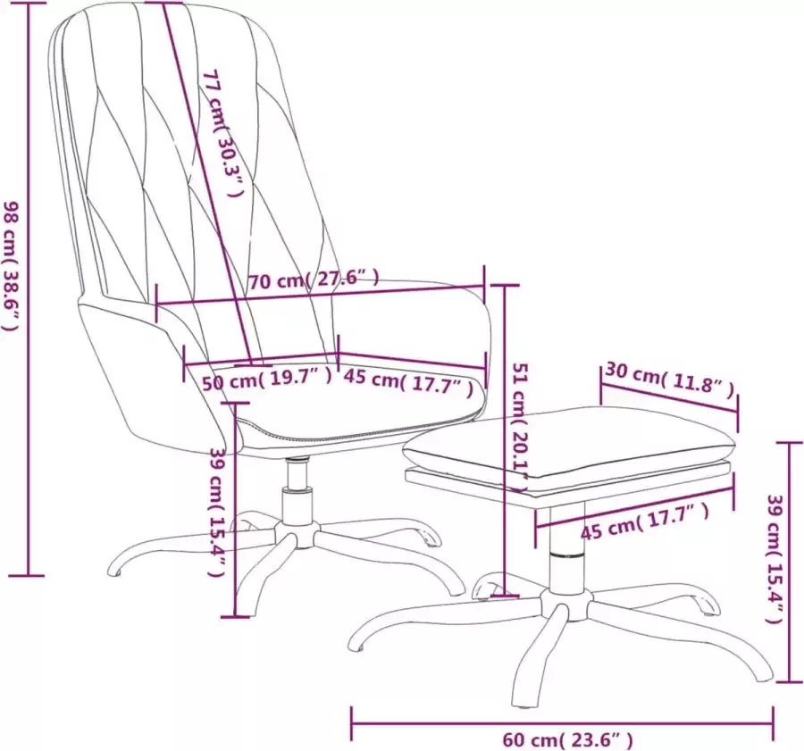 Maison Exclusive Relaxstoel met voetenbank fluweel zwart - Foto 2