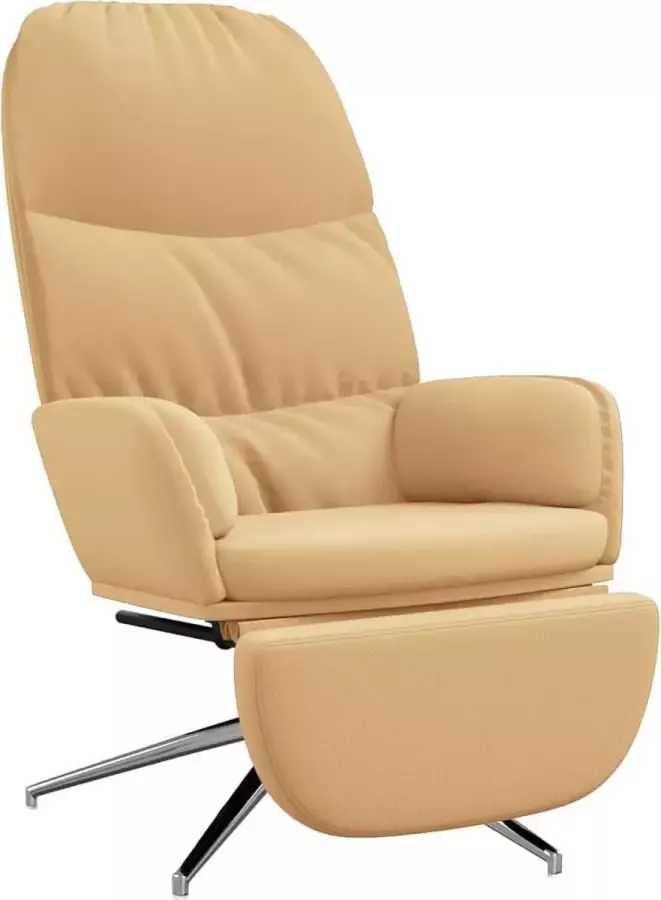 Maison Exclusive Relaxstoel met voetenbank kunstsuède crèmewit - Foto 2