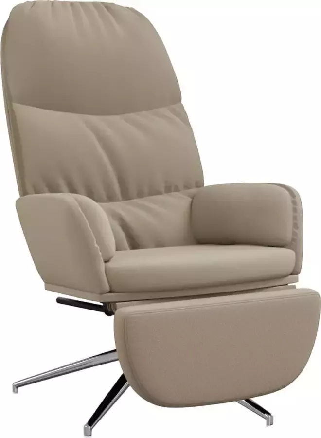 Maison Exclusive Relaxstoel met voetenbank kunstsuède lichtgrijs - Foto 2