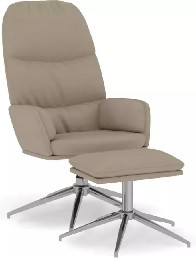 Maison Exclusive Relaxstoel met voetenbank kunstsuède lichtgrijs