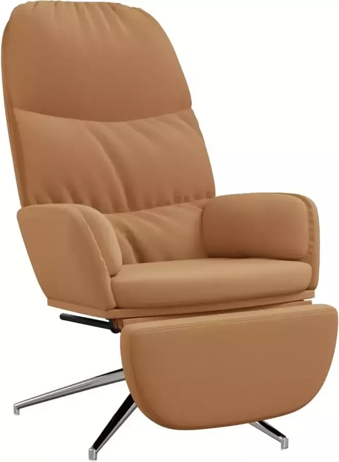 Maison Exclusive Relaxstoel met voetenbank kunstsuède taupe - Foto 2