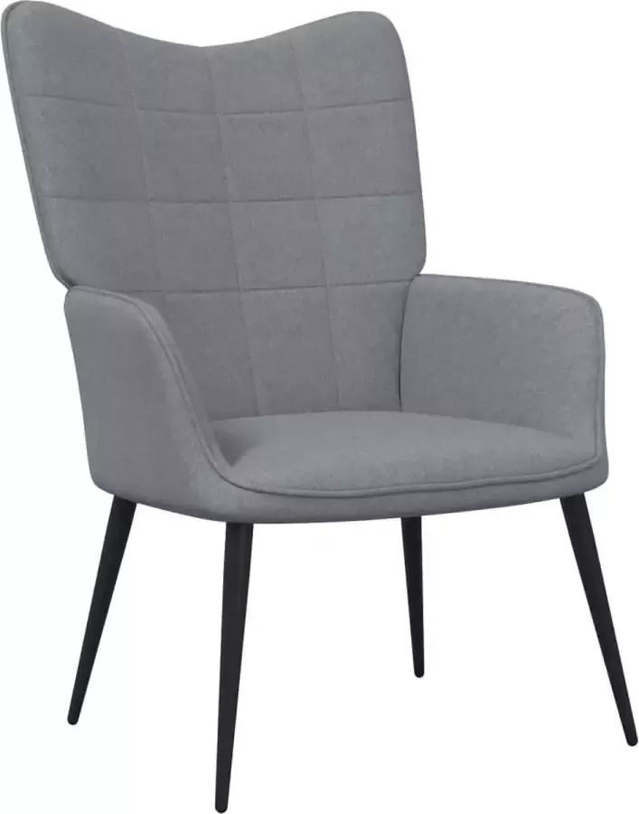 Maison Exclusive Relaxstoel met voetenbank stof lichtgrijs