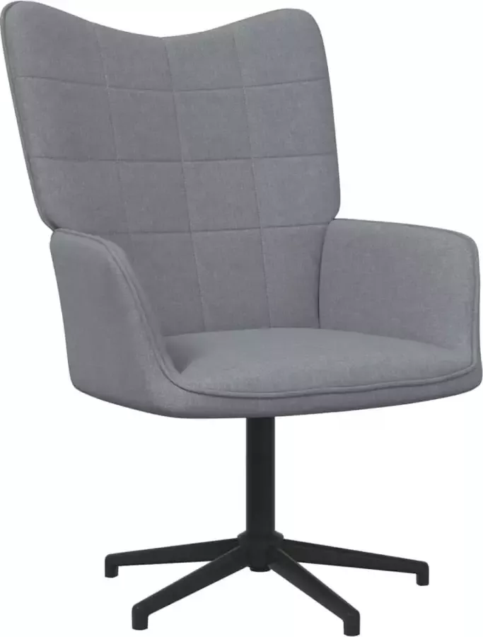 Maison Exclusive Relaxstoel met voetenbank stof lichtgrijs