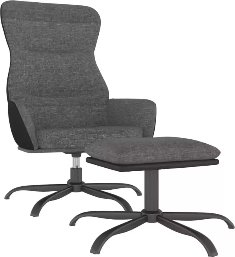 Maison Exclusive Relaxstoel met voetenbank stof lichtgrijs