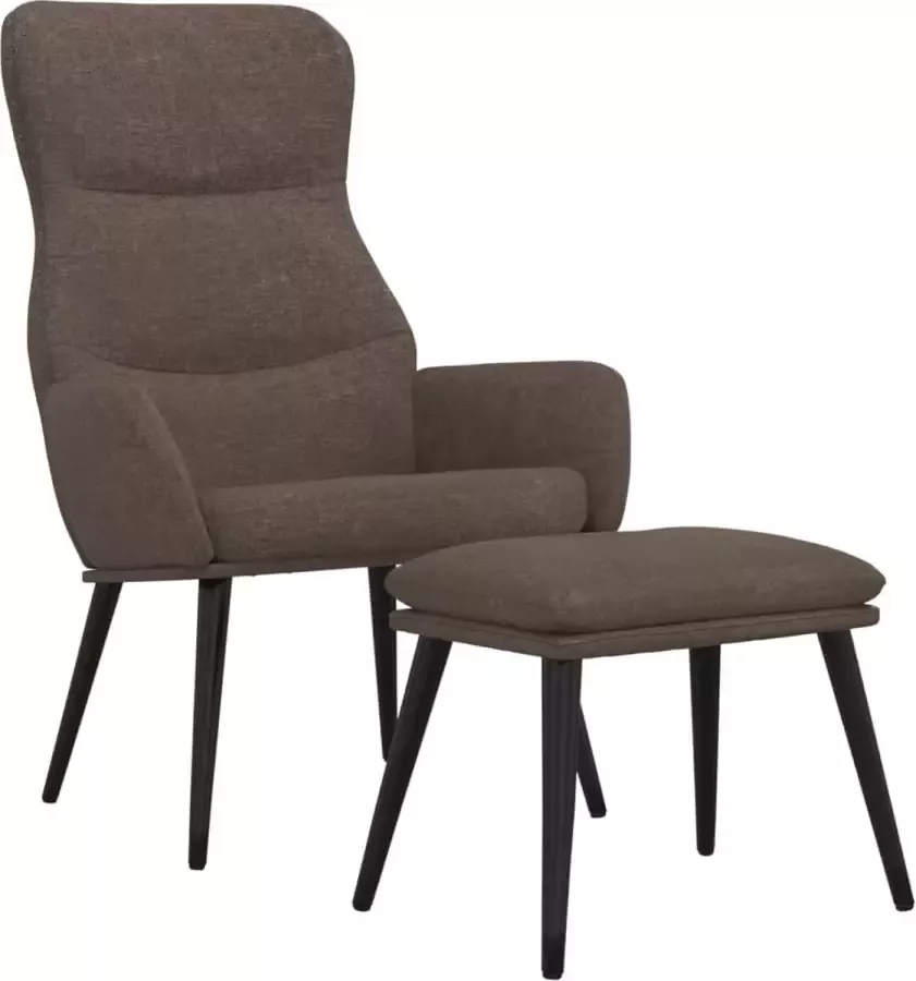 Maison Exclusive Relaxstoel met voetenbank stof taupe