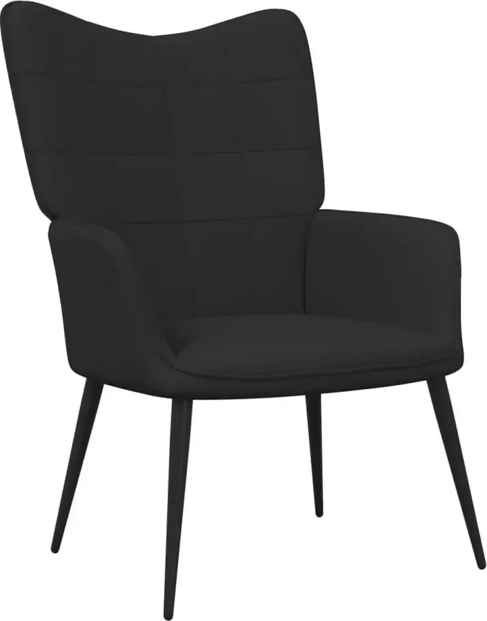 Maison Exclusive Relaxstoel met voetenbank stof zwart