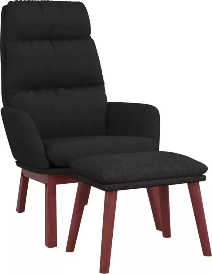 Maison Exclusive Relaxstoel met voetenbank stof zwart