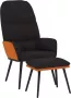 Maison Exclusive Relaxstoel met voetenbank stof zwart - Thumbnail 4