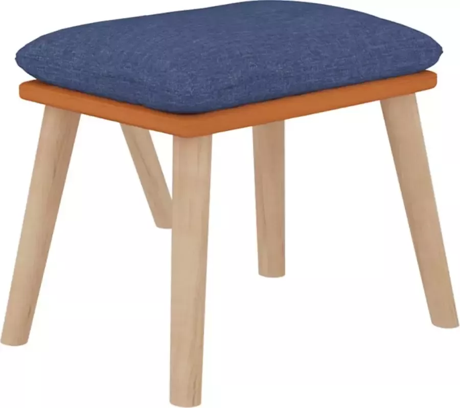Maison Exclusive Relaxstoel met voetenbankje kunstleer en stof blauw